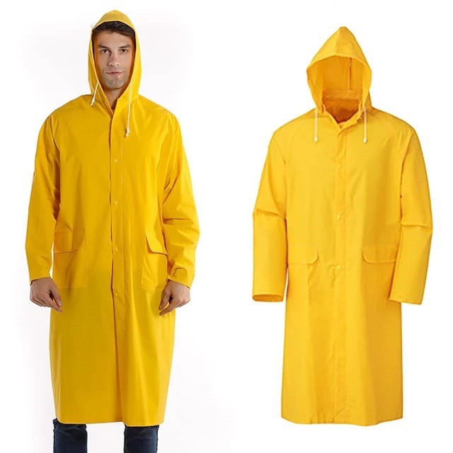 PVC بالطو مياه و كيماويات اصفر ثقيل