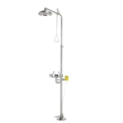دش طوارئ من الفولاذ المقاوم للصدأ مع غسول للعين والوجه يعمل باليد/القدم - SS-304-9KG ,Emergancy Stainless steel Combination Shower with hand/foot operated Eye / face Wash -SS-304-9KG